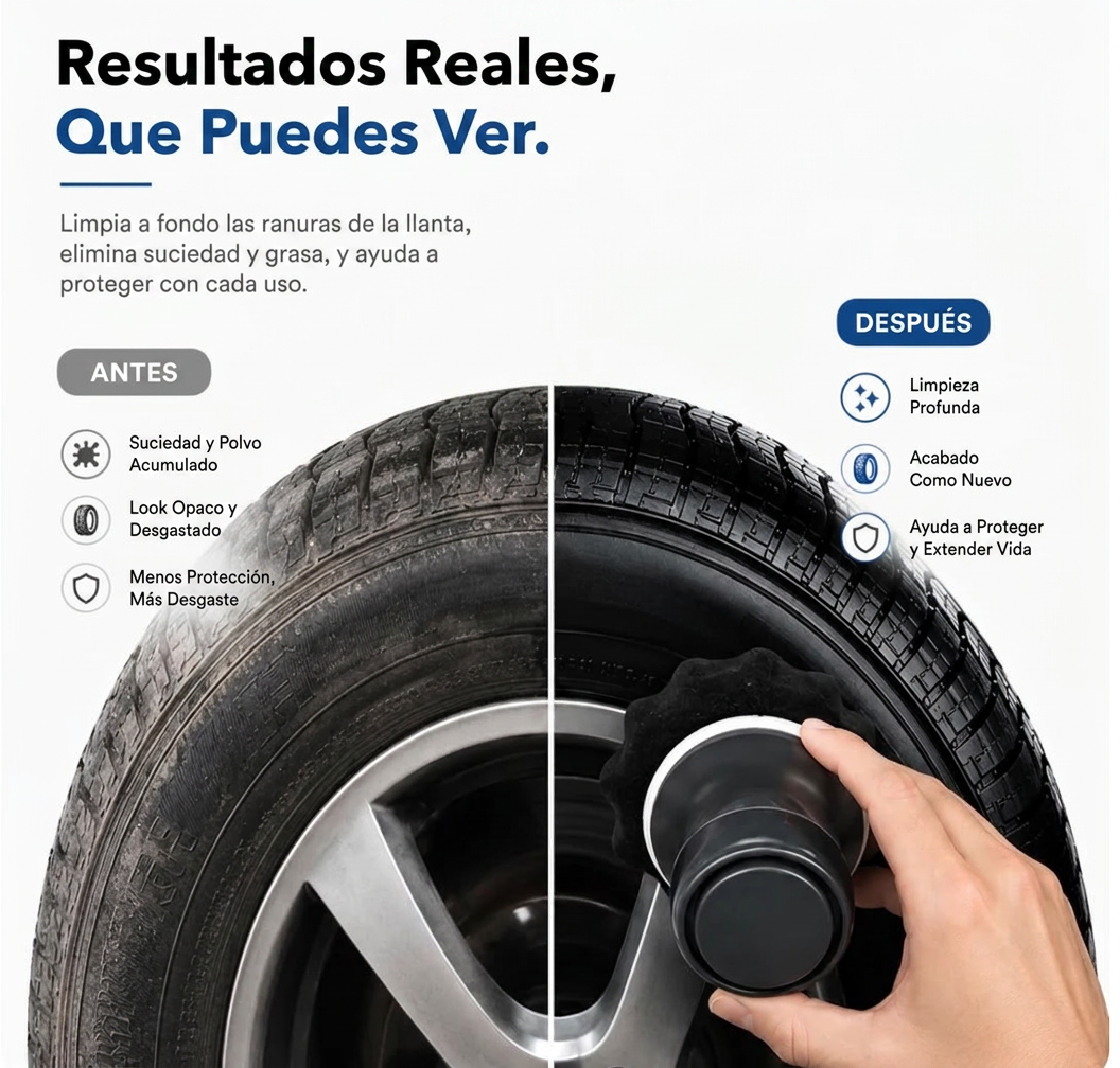 ShineTyre™ Brillo Instantáneo para tus Llantas | Aplicador 2 en 1